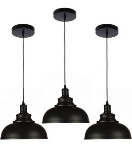 lot 216 image: Brand New 3 Pack Black Dome Pendant Light Fixtures Metal Hanging Ceiling Light For Kitchen Island, Dining Room and Foyer B