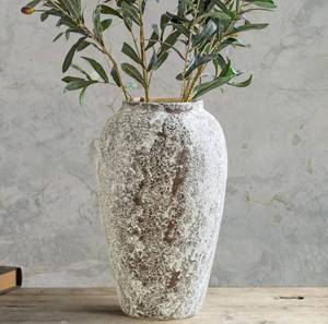 lot 221 image: Brand New Rustic Ceramic Floor Large Vase for Farmhouse Decor, Pottery Clay Tall Terracotta Vase B