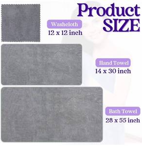 lot 242 image: Brand New 24 Piece Bathroom Towel Set, Gray B