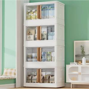 lot 251 image: New 4 Pack of 78 Quart Plastic Storage Stackable Bins $129.56 Retail B