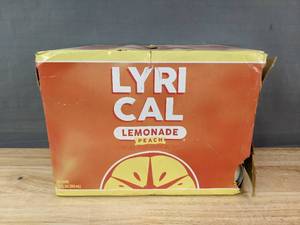 lot 996 image: Hard to Find Brand New Case of 12 Lyrical Peach Lemonade 12oz Cans Rare N