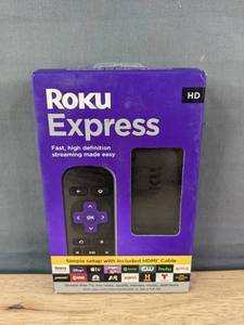 lot 28 image: Brand New Roku Express HD Streaming Device N