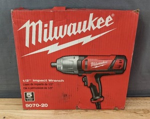 lot 5B image: Brand New Milwaukee 12 in. Impact Wrench with Rocker Switch and Detent Pin Socket Retention $199 Retail N