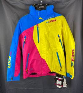 lot 86F image: Brand New FXR Vertical Pro Jacket Womens Size 6 Blue Yellow Fushia $199 Retail G