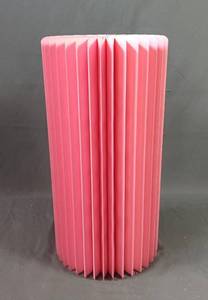 lot 254 image: New Set of 3 Foldable Paper Columns Display Pedestal Stands in Pink B