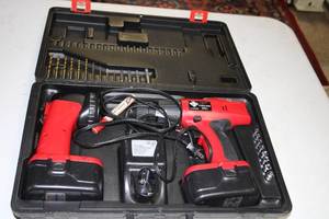 lot A-16 image: Cordless Drill and Accessory Kit with Case - 18V