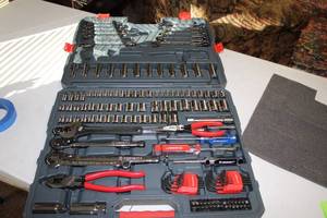 lot 39 image: Mechanics Tool Set with Ratchets, Sockets, and Wrenches - 108 Pieces