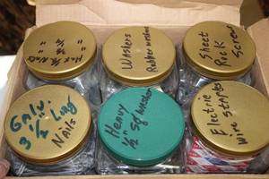lot 41 image: Collection of Assorted Fasteners in Glass Jars