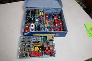 lot A-106 image: Vintage Matchbox Car Collector Case with 48 Slots for Cars