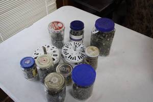 lot 112 image: Collection of Assorted Nails and Fasteners in Glass Jars