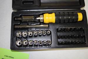 lot 130 image: Complete Socket Set with Ratchet and Bit Driver in Case