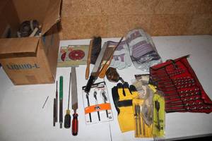 lot 145 image: Assorted Hand Tools and Accessories in Box