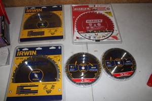 lot 161 image: Lot of 5 Irwin and Diablo Circular Saw Blades - Various Sizes