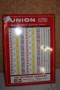 lot 164 image: Vintage Union UTD Quality Metal Cutting Tools Chart
