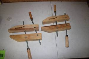 lot 177 image: Set of 2 Rockler Wood Clamps with Adjustable Screws