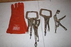 lot 183 image: Mixed Hand Tools Set Including Clamps, Pliers, and Measuring Tools