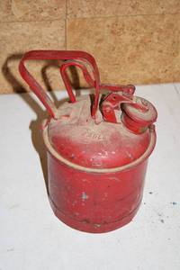 lot 193 image: Vintage Eagle Red Safety Gas Can with Spout