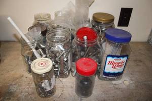 lot 202 image: Collection of Various Screws, Bolts, and Fasteners in Jars