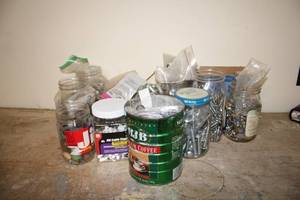 lot 310 image: Assorted Hardware Lot including Screws, Staples, and Fasteners