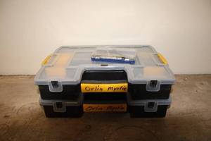 lot 314 image: Tool Storage Organizer with Assorted Fasteners and Precision Screwdrivers