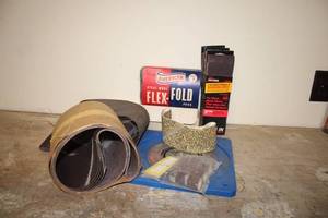 lot 324 image: Collection of Sanding Belts and Steel Wool Pads with Accessories