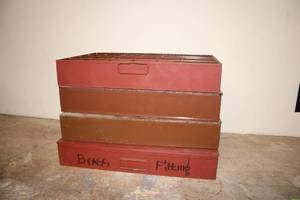 lot 327 image: Set of 3 Storage Bins for Brass Fittings with Dividers