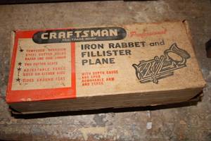 lot 335 image: Craftsman Professional Iron Rabbet and Fillister Plane in Original Box