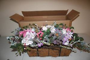 lot 426 image: Balsam Hill Outdoor Vibrant Summer Bloom Window Basket Floral Arrangement