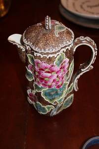 lot 459 image: Antique Hand-Painted Porcelain Coffee Pot with Floral Design