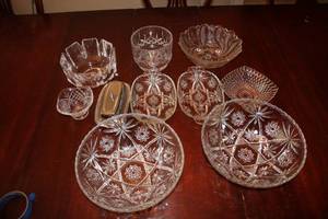lot 466 image: Collection of 9 Cut Crystal Bowls and Dishes