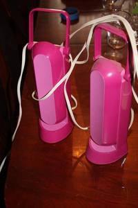 lot 483 image: Pair of OttLite PL7964 Task Lamps in Pink