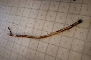 lot 510 image: Handcrafted Wooden Walking Stick with Rubber Tip