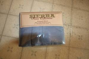 lot 528 image: Sierra Home Collections King Flat Flannel Sheet - Larkspur Blue - 100% Cotton