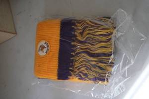 lot 536 image: Officially Licensed NFL Minnesota Vikings Knit Scarf with Fringe