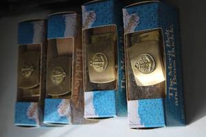 lot 538 image: Lot of 4 Merit Belts with Brass Buckles