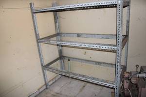lot 634 image: Heavy-Duty Metal Storage Shelving Unit with 3 Shelves