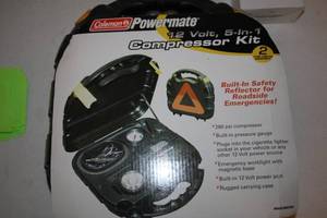 lot 667 image: Coleman Powermate 12 Volt 5-In-1 Compressor Kit