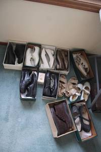 lot 677 image: Lot of 10 Assorted Womens Shoes in Original Boxes - Including Sandals, Heels, and Flats