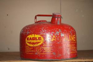 lot 682 image: Vintage Eagle Safety Gasoline Can - Red - 5 Gallons