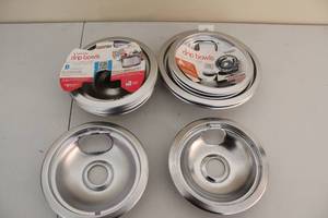 lot 239 image: Set of 5 Range Kleen Electric Range Drip Bowls - Plated