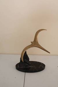 lot 247 image: Bronze Abstract Sculpture on Black Marble Base