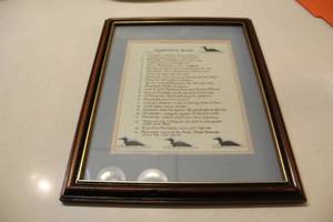 lot 286 image: Framed Minnesota Blues Poem Print