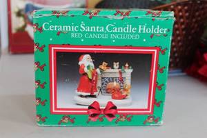 lot 345 image: Vintage Santa Candle Holder with Red Candle Included