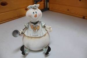 lot 365 image: Vintage Chef Figurine with Utensils - Adorable Decorative Piece