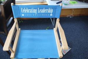 lot 497 image: Vintage Directors Chair with Celebrating Leadership Design