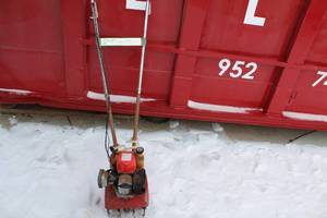 lot 574 image: Used Manis Gas-Powered Tiller with 2-Cycle Engine