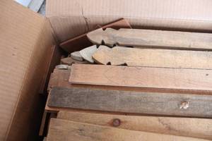 lot 655 image: Box of Assorted Wooden Craft Planks