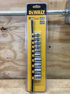 lot 63 image: DeWalt 38 Drive 10 Socket Rail Set Model # DWMT81546 01172506