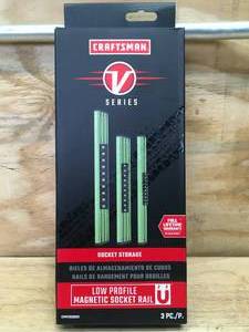 lot 66 image: Craftsman V Series Socket Storage Low Profile Magnetic Socket Rails Model # CMMT92002V