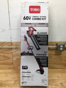 lot 7 image: Toro 60V TrimmerBlower Combo Kit With 2Ah Battery And Charger Model # 51881